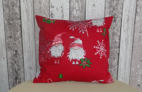 Ván.povlak na polštář-skřítci na červené