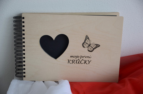 První krůčky, fotoalbum, dřevo buk