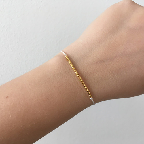 Náramek BASIC SILK Luxury 24K Gold edition - white