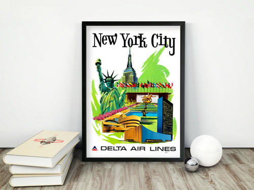 Vintage plakát New York Delta Air Lines
