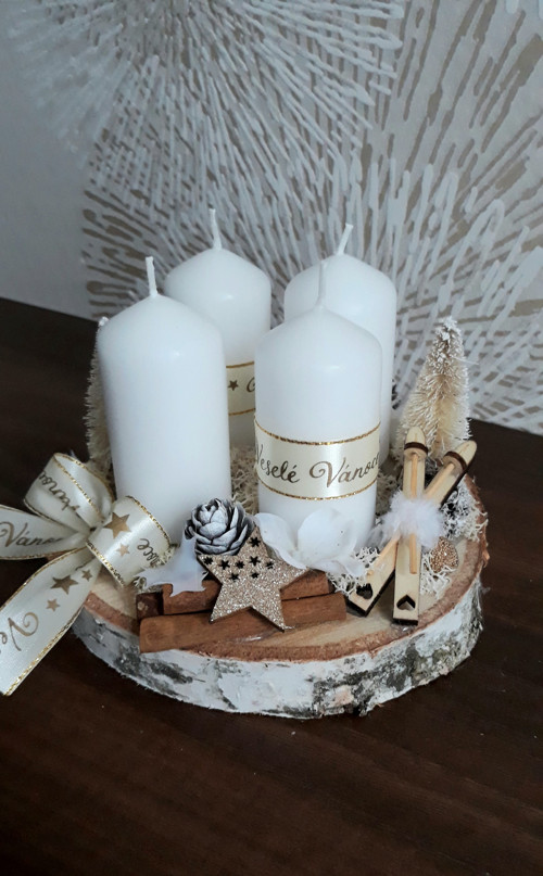 Adventní svícen na špalíčku — foto 1