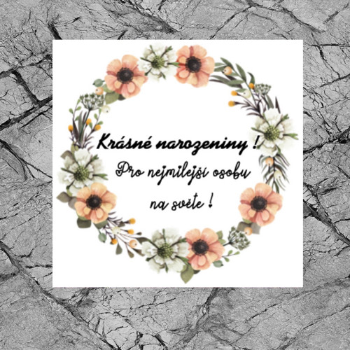 Kartička k náramkům - Krásné narozeniny