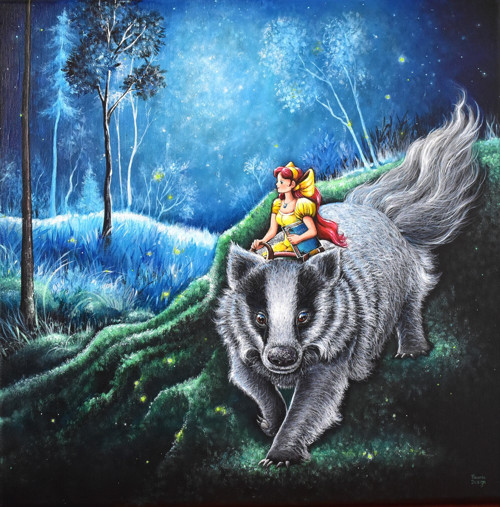 "Cesta svatojánskou nocí" - 40x40cm