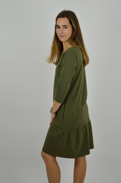 Šaty Eleonora 3/4 rukáv KHAKI