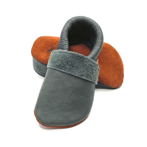 Kožené barefoot capáčky - šedé