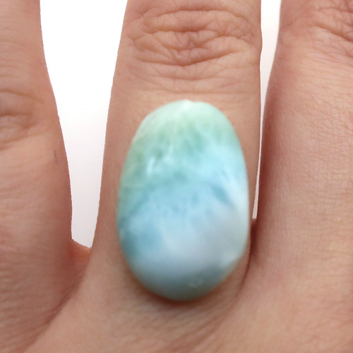 Kabošon kazový larimar ovál 21mm — foto 1