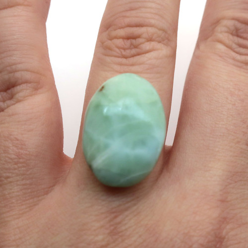 Kabošon kazový larimar ovál 21mm — foto 1