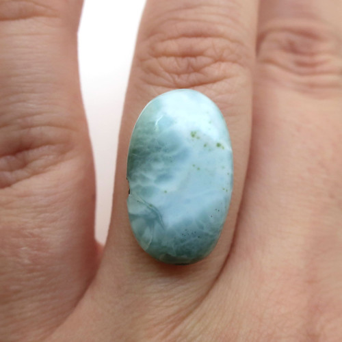 Kabošon kazový larimar ovál 22mm — foto 1