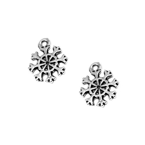 Vločka starostříbrná 13x11mm, 5ks