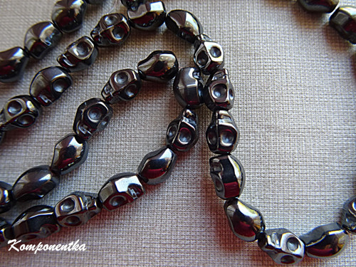 Hematit korálky lebka 6x8mm 1kus