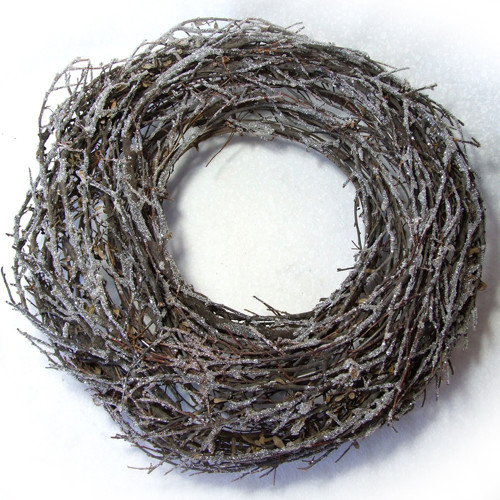 Věnec z proutí "omrzlý", 36 cm