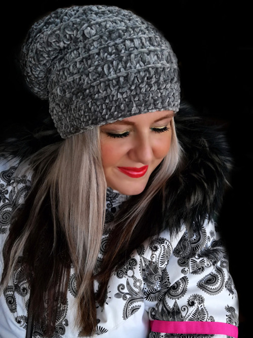 Sametová háčkovaná houmeleska /SKLADEM — foto 1
