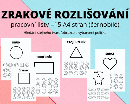 Zrakové rozlišování- pracovní listy