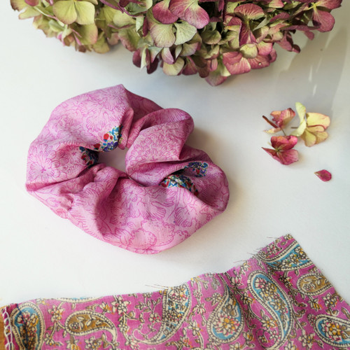Boho gumička scrunchie - 100% hedvábí — foto 1