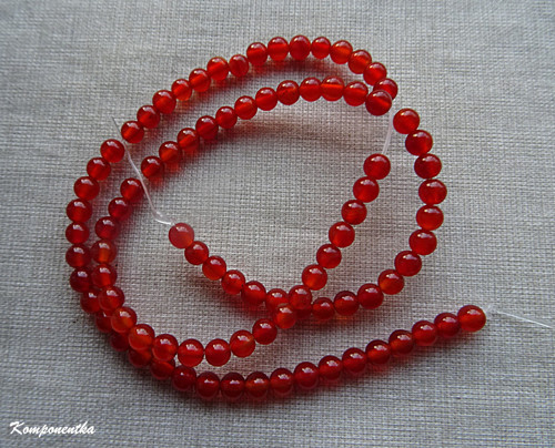 Korálky z Karneolu polodrahokam - 4mm 10kusů