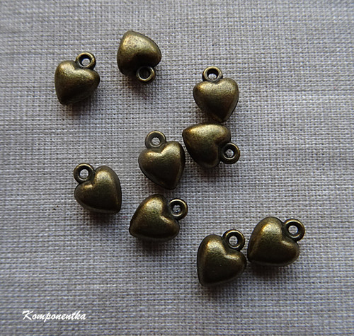 Přívěšek srdíčko 9x7mm 2kusy