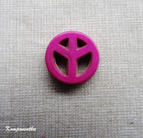 Howlitový korálek znak svobody 15mm 1kus