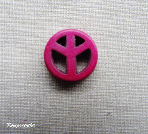 Howlitový korálek znak svobody 15mm 1kus