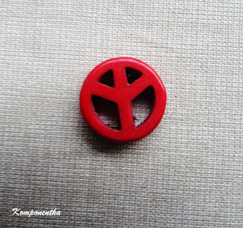 Howlitový korálek znak svobody 15mm 1kus