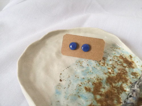 Porcelánové naušnice modré — foto 1