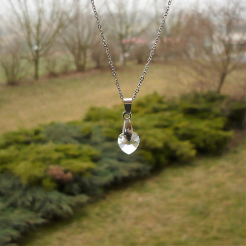 Crystal Swarovski srdce -přívěsek na nerez řetízku