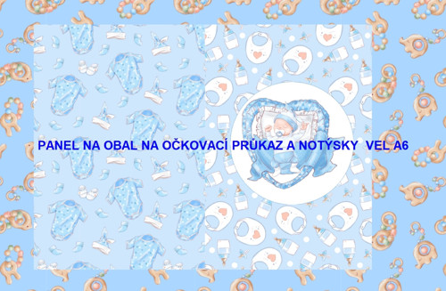 Bavlněný panel na očkovací průkaz,notýsek A6
