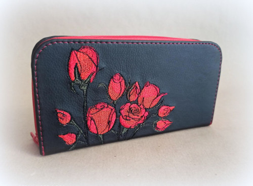 Zipová peněženka Black Roses