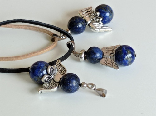 Anděl*přívěsek*štěstí*Lapis*Lazuli*minerál*Vánoce*