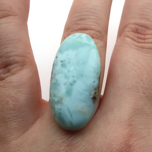 Kabošon kazový larimar ovál 33mm — foto 1