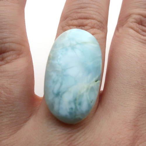 Kabošon kazový larimar ovál 30mm — foto 1