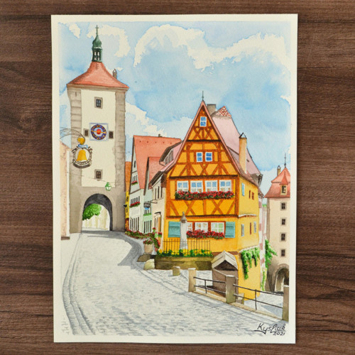 Akvarel "Rothenburg"