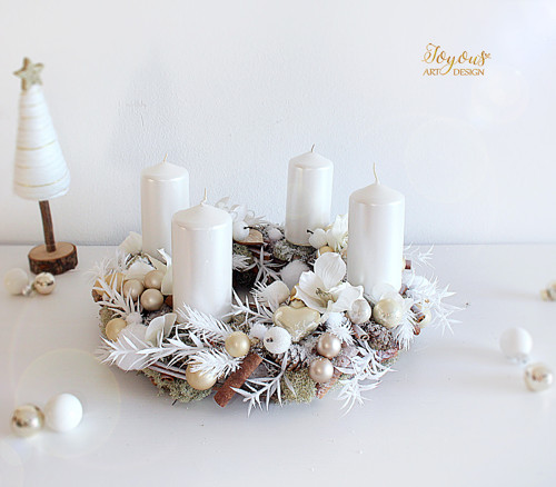 Luxusní rustikální adventní věnec — foto 1
