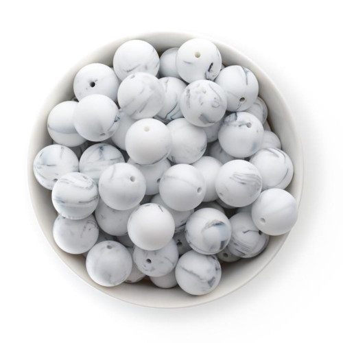 Silikonové korálky 19mm (1ks) - marble