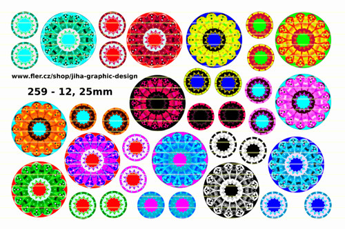 259 - mandaly - digitální stažení - 12, 25mm