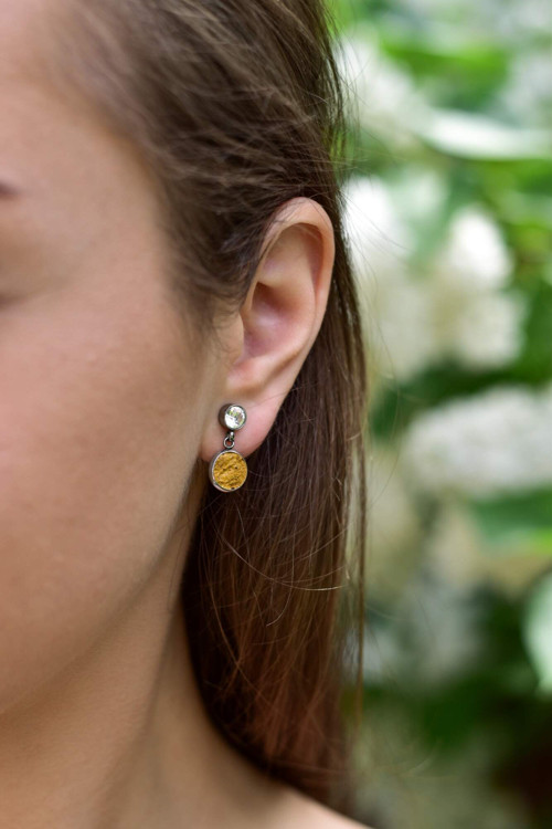 Náušnice: Bästa Simple Ring Yellow Swarovski — foto 1