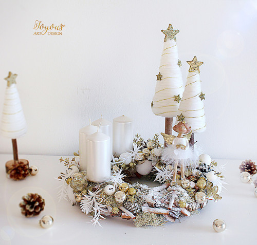 Luxusní rustikální adventní věnec — foto 1