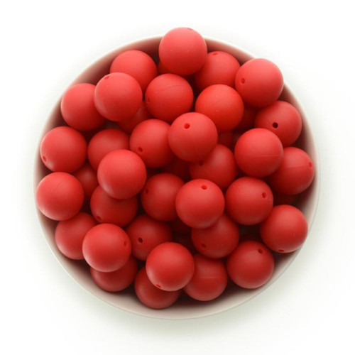 Silikonové korálky 19mm (1ks) - red