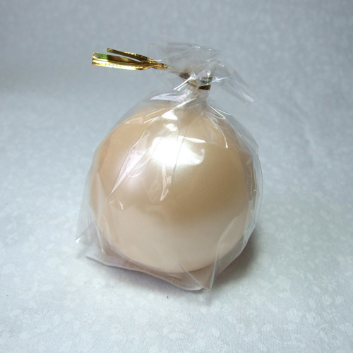 Svíčka kulatá 5,6 cm perleťová béžová