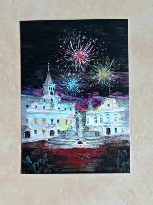 Pohlednice Havlíčkův Brod - Ohňostroj