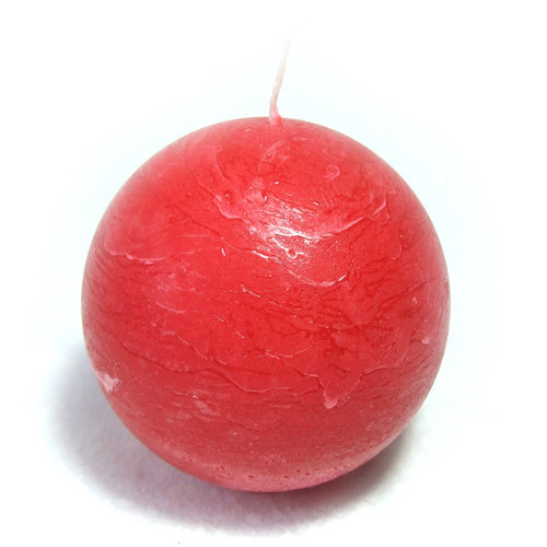 Svíčka kulatá rustikální 8 cm, červená