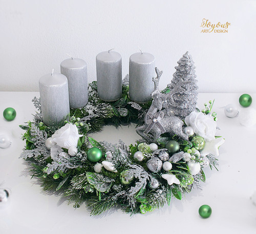 Třpytivý pohádkový adventní věnec — foto 1