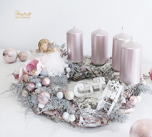 Luxusní rustikální adventní věnec — foto 1
