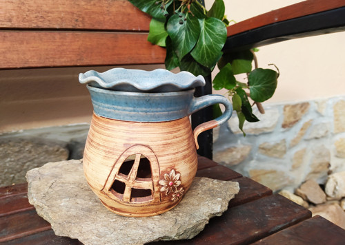 Aromalampa s ouškem ,modrá
