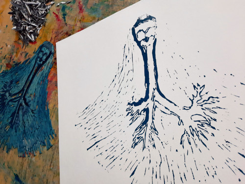 Originální grafika "Dechová" - Klid, prosím!