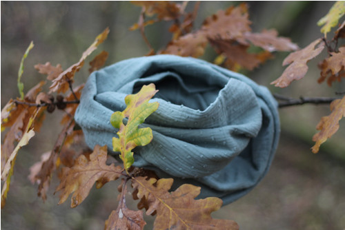 Nákrčník mušelínový dobby - mint — foto 1