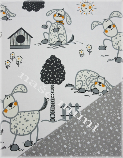 Povlečení pejsci + hvězdičky 35x55 110x125 cm