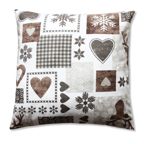 Vánoční povlak na polštář Hnědý patchwork