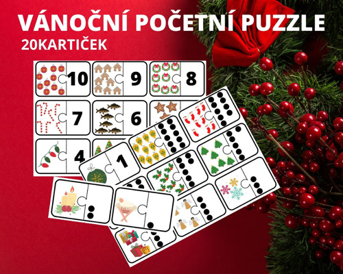 Vánoční puzzle početní