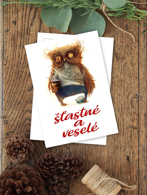 Šťastné a veselé - pohlednice