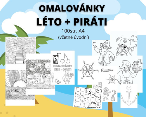 LÉTO + PIRÁTI omalovánky — foto 1